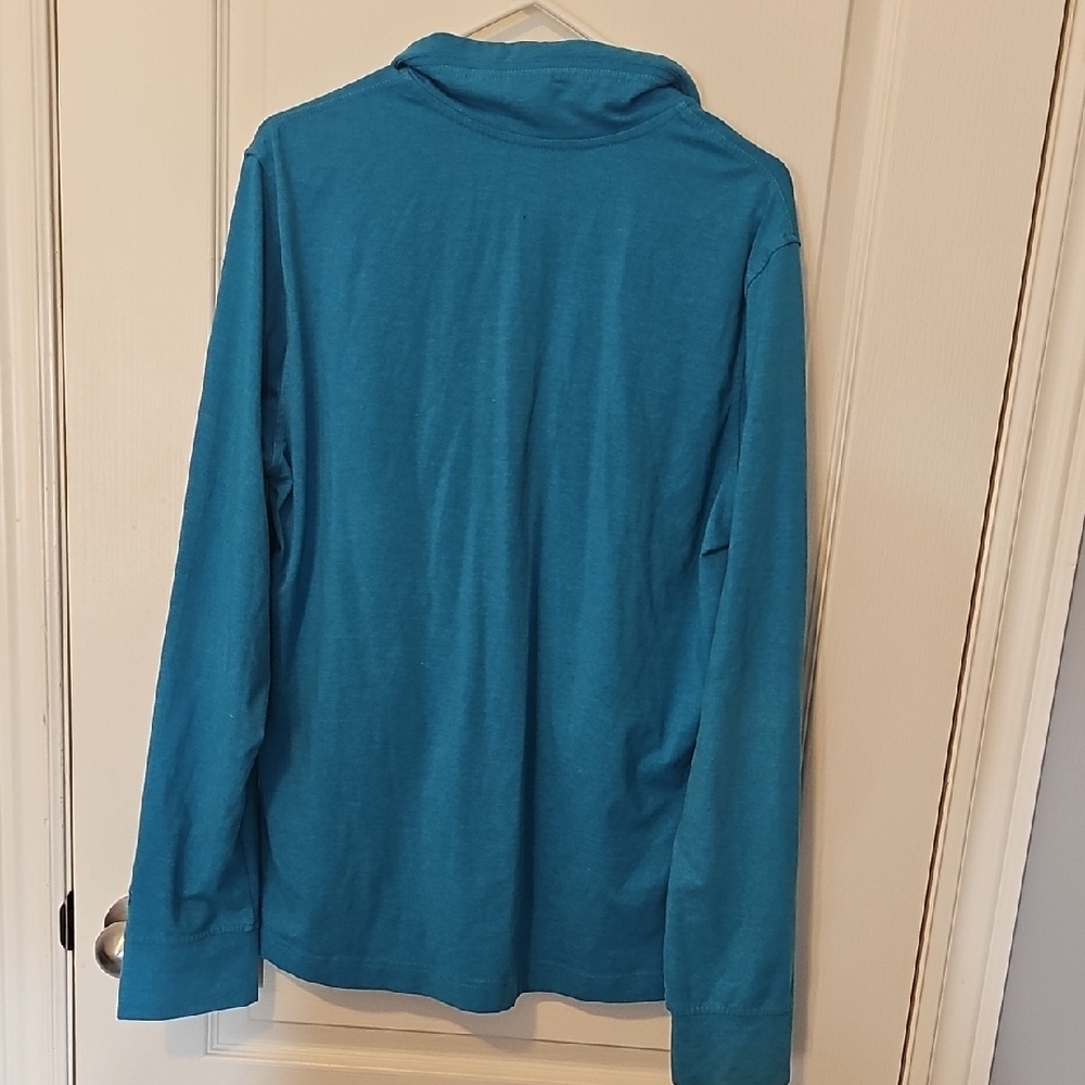 Roots Teal Zip-Up Women's Sweater - Picture 3 of 4